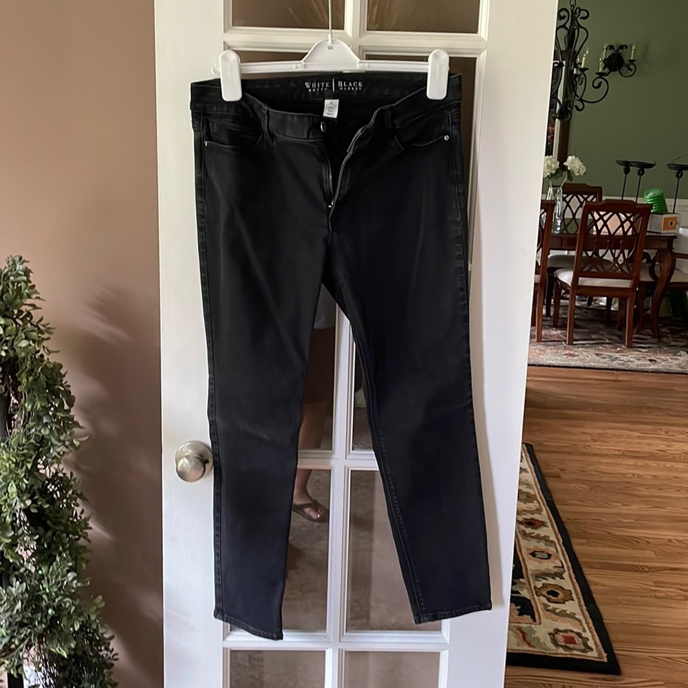 Black washed straight leg jeans